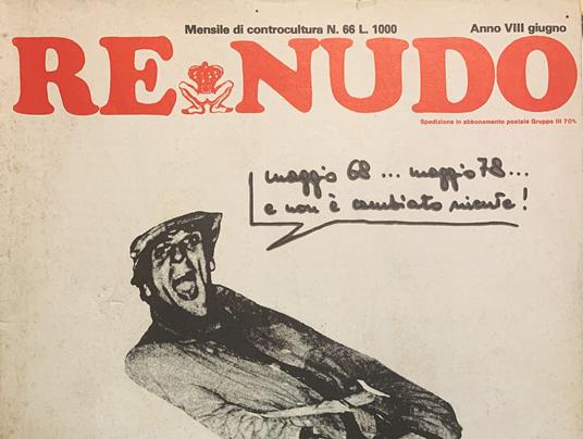 Re nudo rivista n° 66 Giugno 1978 - copertina
