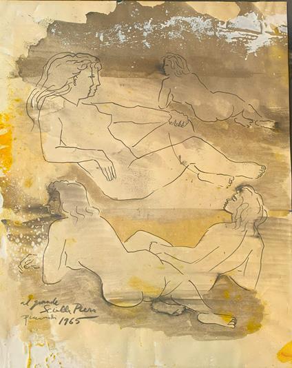 Disegno a china di Pit Piccinelli con dedica 1965 - Di Pietro - copertina