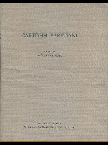 Carteggi Paretiani - Gabriele De Rosa - copertina