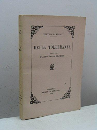 Della Tolleranza:  - Pietro Pancrazi - copertina