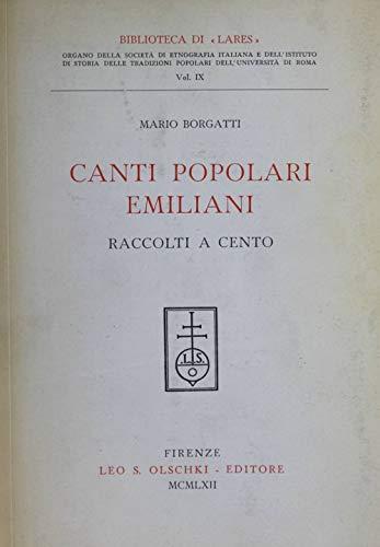 Canti popolari emiliani raccolti a Cento - Mario Borgatti - copertina