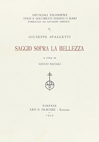 Saggio sopra la bellezza - Giuseppe Spalletti - copertina