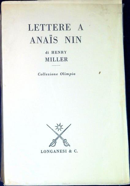 Lettere a Anaïs Nin - Henry Miller - copertina