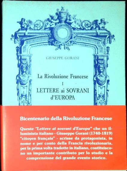 Lettere ai sovrani d'Europa (1792-1793) - Giuseppe Gorani - copertina