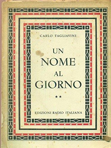 Un Nome Al Giorno 2 - Carlo Tagliavini - copertina