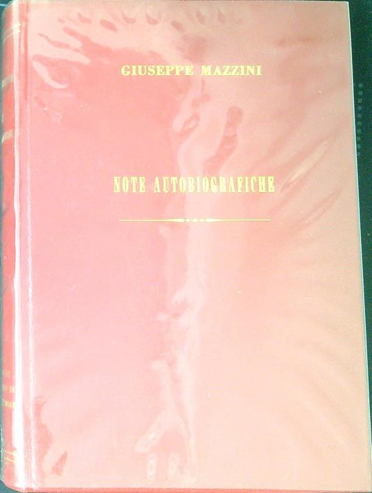 Note autobiografiche - Giuseppe Mazzini - copertina