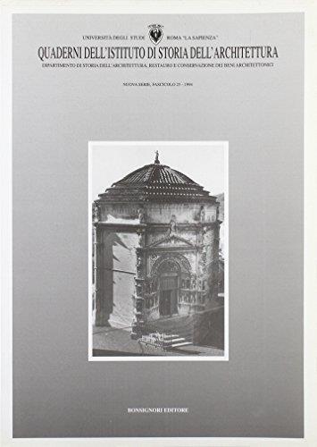 Quaderni dell'Istituto di storia dell'architettura. Nuova serie: 23 - copertina