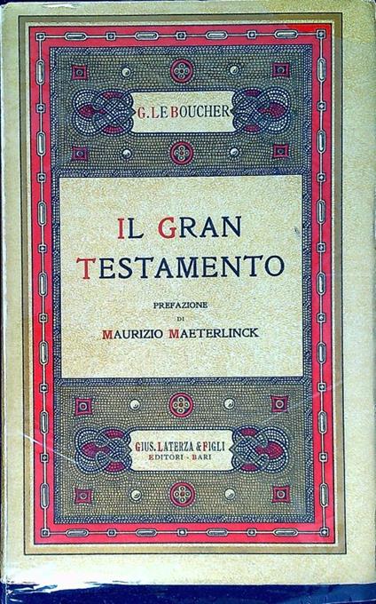 Il gran testamento - Joseph Le Boucher - copertina