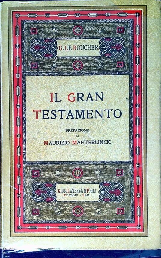 Il gran testamento - Joseph Le Boucher - copertina