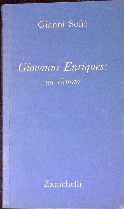 Giovanni Enriques : un ricordo - Gianni Sofri - copertina
