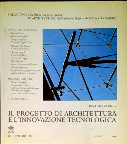 Il progetto di architettura e l'innovazione tecnologica - copertina