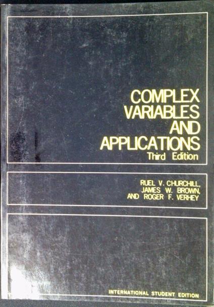 Complex variables and applications - Ruel V. Churchill - copertina