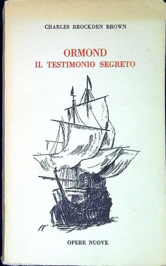 Ormond, il testimonio segreto - Charles Brockden Brown - copertina