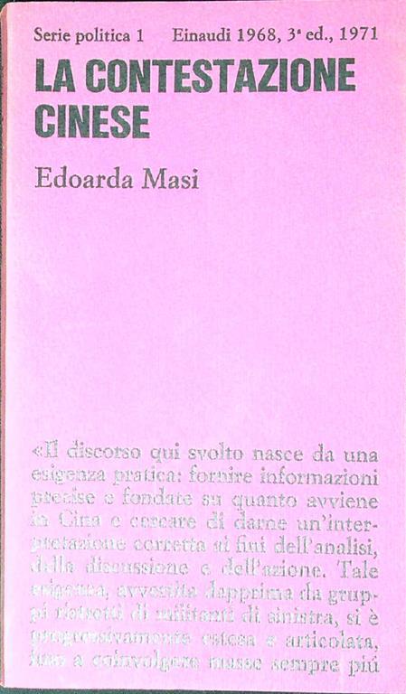 La contestazione cinese : note per una strategia socialista - Edoarda Masi - copertina
