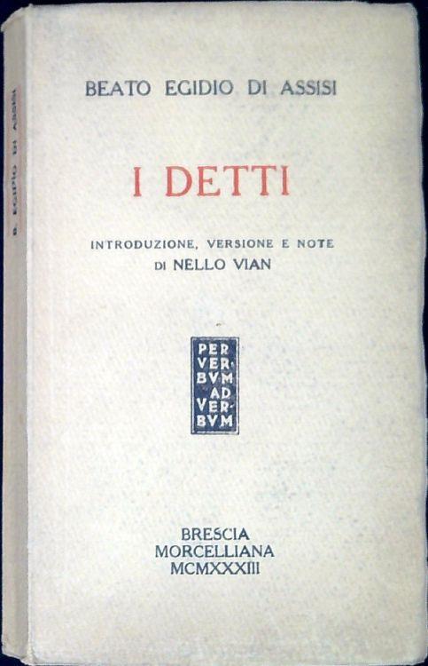 I detti - Egidio D'Assisi - copertina