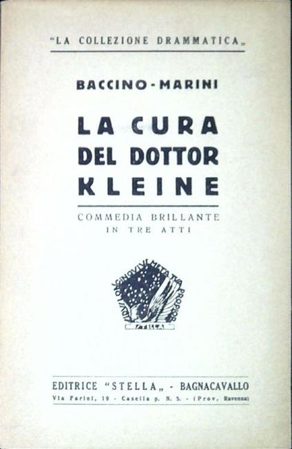 La cura del dottor Kleine Commedia brillante in tre atti - copertina