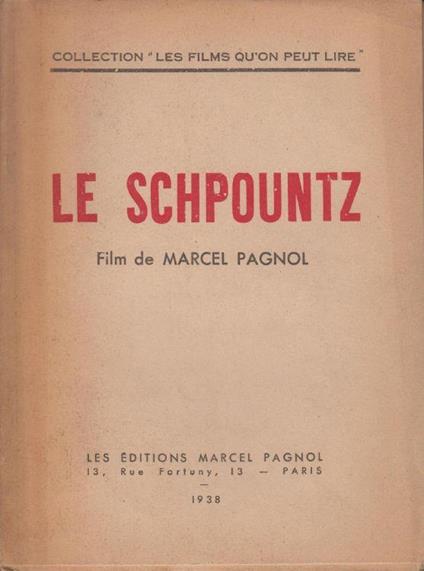Le schpountz - Marcel Pagnol - copertina