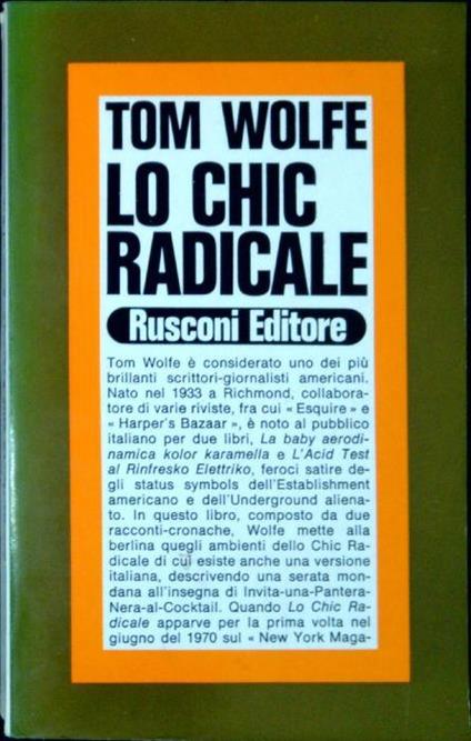 Lo chic radicale - Tom Wolfe - copertina