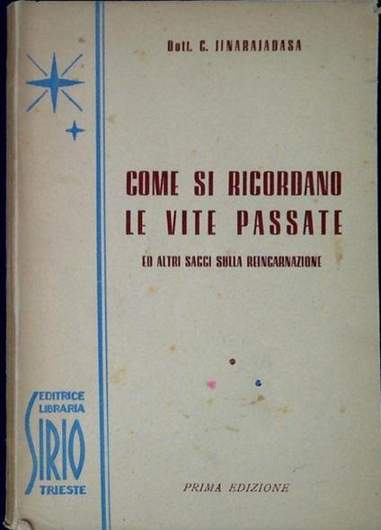 Come si ricordano le vite passate ed altri saggi sulla reincarnazione - copertina