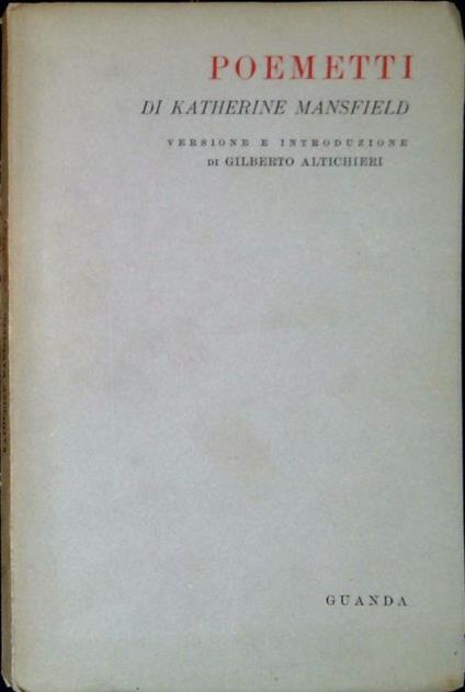 Poemetti - Katherine Mansfield - copertina