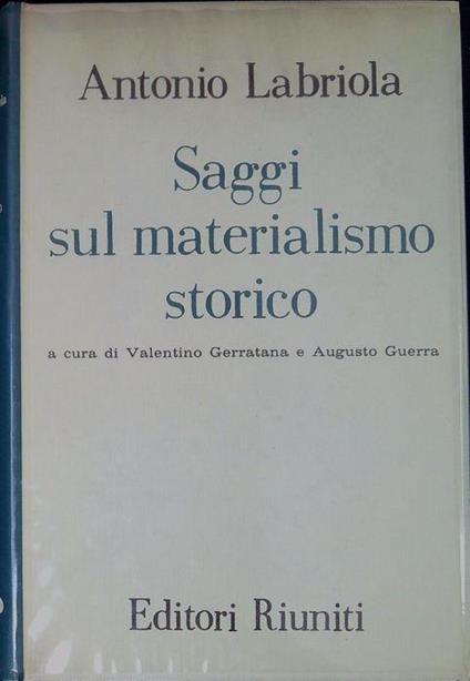 Saggi sul materialismo storico - Antonio Labriola - copertina
