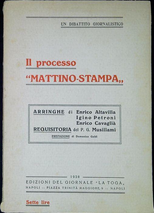 Il processo "Mattino-Stampa" - copertina