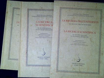 La riforma dell'università Le regole dell'autonomia. La ricerca scientifica le nuove regole e le scelte operative - Ortensio Zecchino - copertina