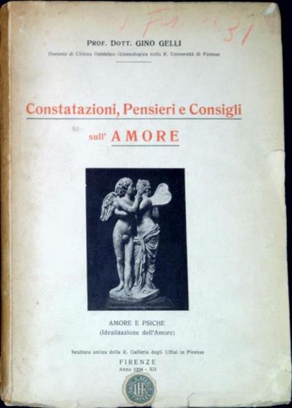Constatazioni, pensieri e consigli sull'amore - copertina