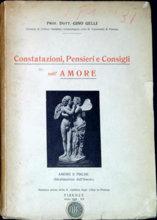 Constatazioni, pensieri e consigli sull'amore - copertina