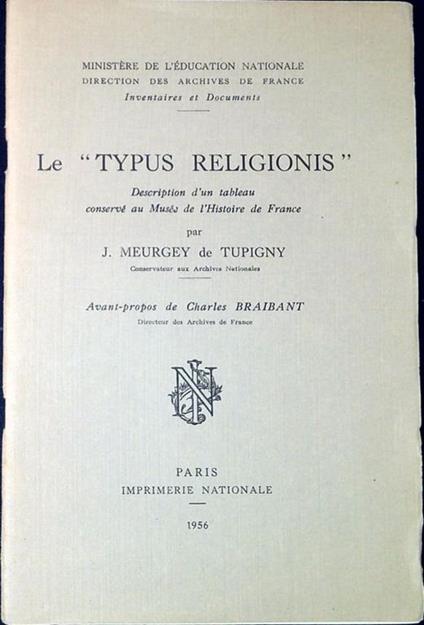 Le "Typus Religionis" Description d'un tableau conservé au Musée de l'Histoire de France - copertina