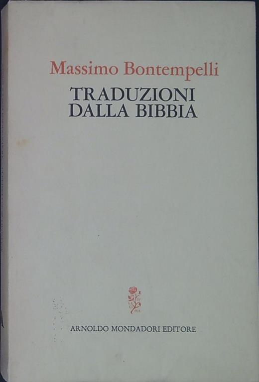 Traduzioni dalla Bibbia - Massimo Bontempelli - copertina