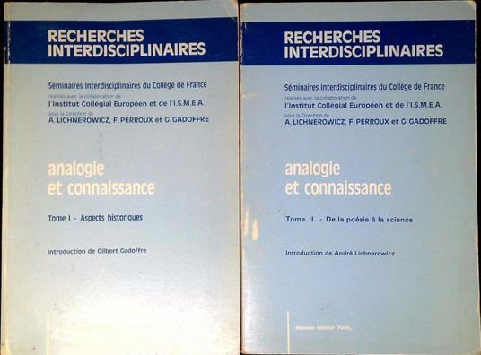 Analogie et connaissance 1: Aspects historiques 2: De la poesie a la science - copertina