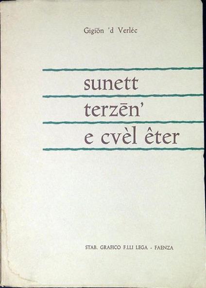 Sunett, terzen' e cvel eter - Luigi Montroni - copertina