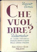Che vuol dire? : dizionario di 10.000 vocabili insoliti, dotti o nuovi della lingua italiana