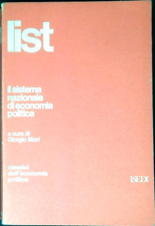 Il sistema nazionale di economia politica - copertina