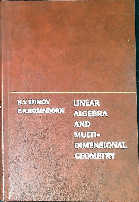 Linear algebra and multidimensional geometry - copertina