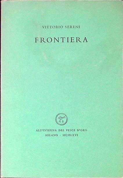 Frontiera - Vittorio Sereni - copertina