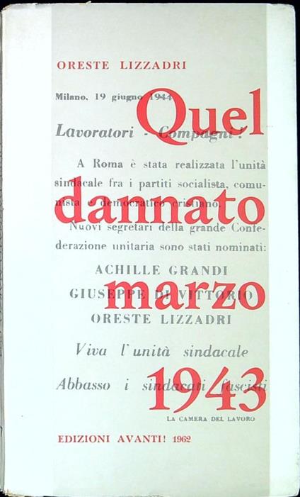 Quel dannato Marzo 1943 - Oreste Lizzadri - copertina
