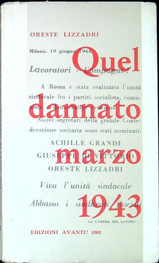 Quel dannato Marzo 1943 - Oreste Lizzadri - copertina