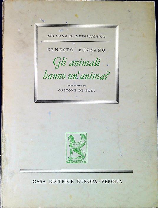 Gli animali hanno un'anima? - Ernesto Bozzano - copertina