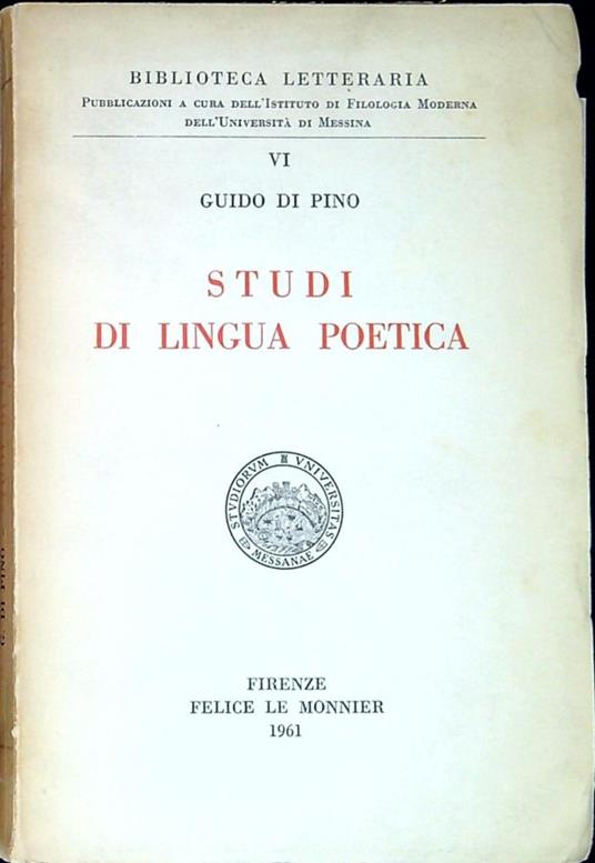 Studi di lingua poetica - Guido Di Pino - copertina