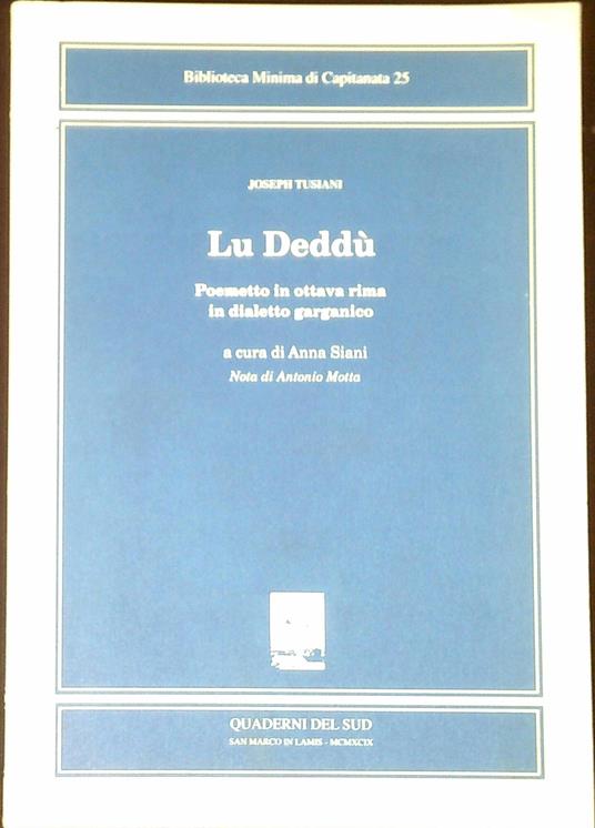 Lu deddÃ¹ : poemetto in ottava rima in dialetto garganico - copertina