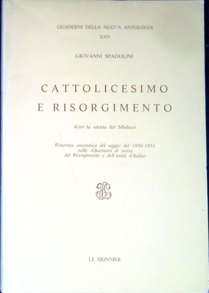 Cattolicesimo e Risorgimento - Giovanni Spadolini - copertina