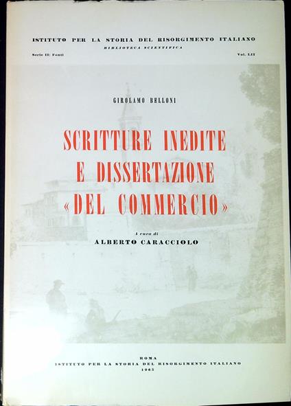 Scritture inedite e dissertazione 'Del commercio' - copertina