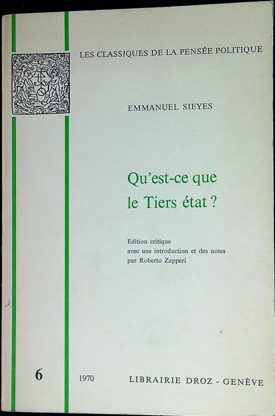 Qu'est-ce que le tiers Ã©tat? - copertina