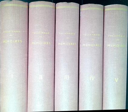Memoires du prince de Talleyrand publiÃ©s avec une preface et des notes par le duc de Broglie - copertina