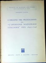 L' origine del programma per L' Opinione nazionale italiana del 1847-1848
