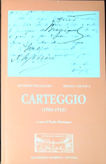 Carteggio, 1904-1910 - copertina