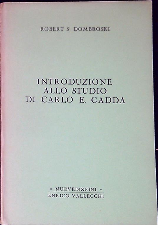 Introduzione allo studio di Carlo E. Gadda - copertina