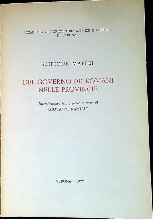 Del governo dè Romani nelle province - copertina